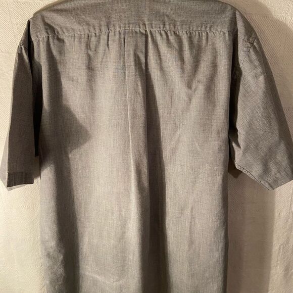 Stafford Men's Sz 15 1/2 Wrinkle-free Blue Gray/blk Patterned Short Dress Shirt - Picture 3 of 4